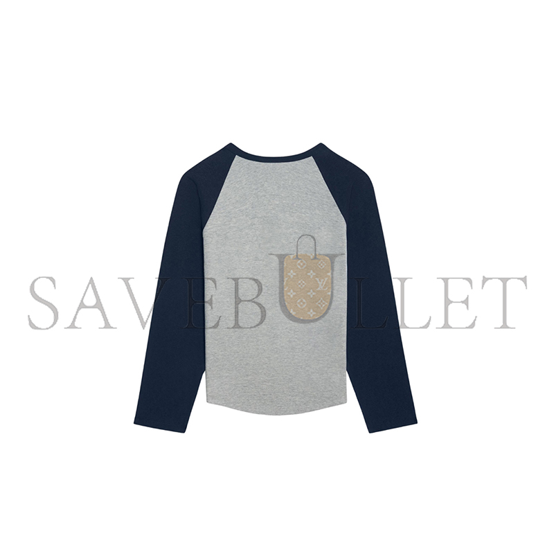 CELINE PARIS T-SHIRT IN COTTON JERSEY GREY MELANGE NAVY 2X04K865W.09SH